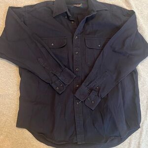 American Outpost Cotton Navy Blue Button-Up Shirt. Size Large.